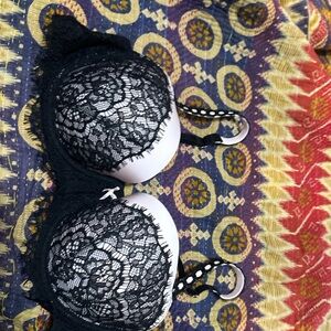 Lace black and pink Victorias Secret bra 36C